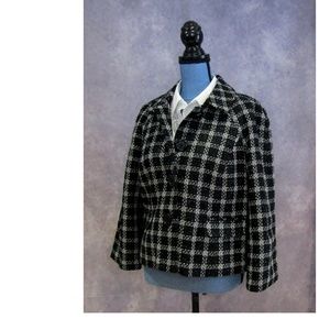 Briggs New York Black & White Sparkle Blazer 14P